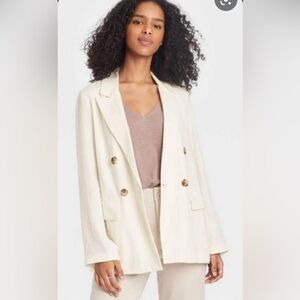 Oversized Lightweight Linen Blazer, XL